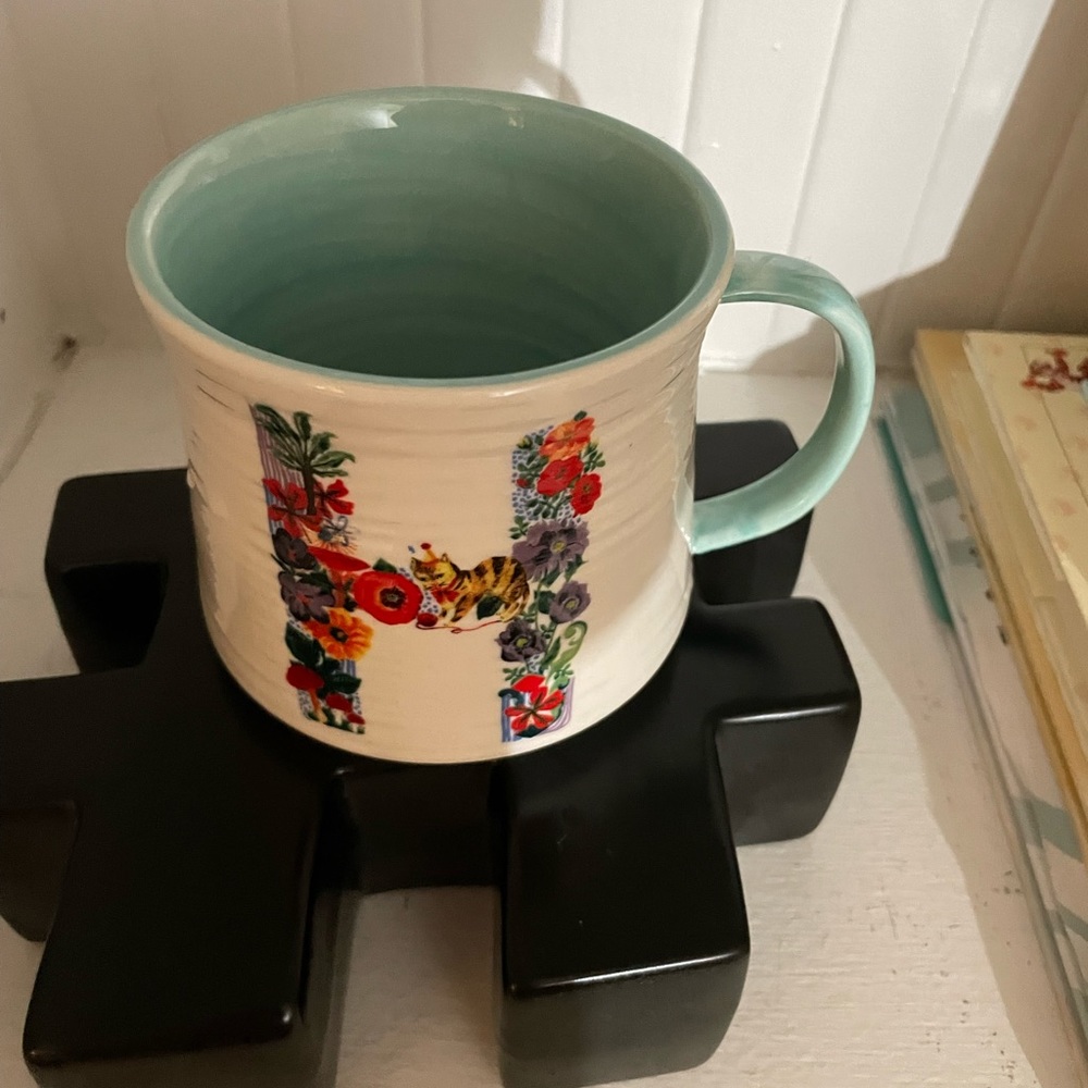 Anthropologie flower mug